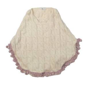 Unknown Brand Girls Ivory | Pink Poncho size: 5-6 Years